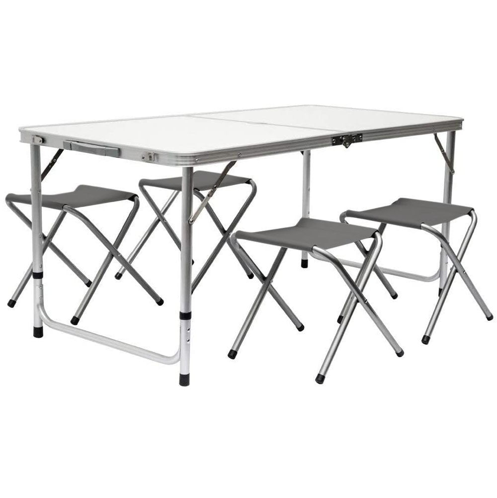 Table de pique-nique pliants et 4 tabourets AURORA repliable dans une valise