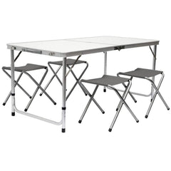 Table de pique-nique pliants et 4 tabourets AURORA repliable dans une valise