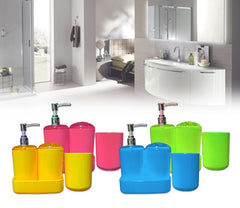 Set 4 accessoires salle de bain-distributeur de savon porte brosse à dents710824