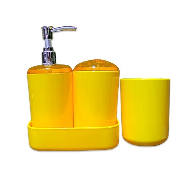 Set 4 accessoires salle de bain-distributeur de savon porte brosse à dents710824