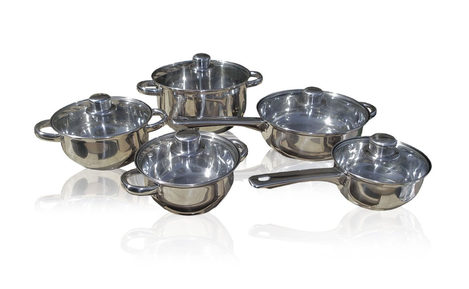 Lot 10 pieces casseroles et couvercles acier inoxydable avec isolation thermique