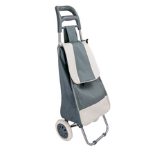 Chariot de courses avec sac couleur GRIS polyester art. 741781 avec roues
