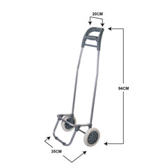 Chariot de courses avec sac couleur GRIS polyester art. 741781 avec roues