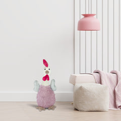 Décor de poule en peluche art. 234051 hauteur 62 cm en tissu Pâques