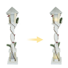 Lampe de Noël 293022 à paillettes en bois blanc h85 cm 15 led lumière chaude