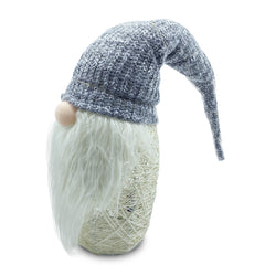 Gnome avec chapeau 308037 GRIS 87 cm avec mini lucioles et barbe en vinyle