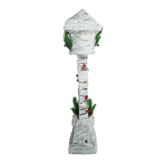 Lampe de Noël 867521 lanterne tissée paillettes et neige 60 cm avec lumière
