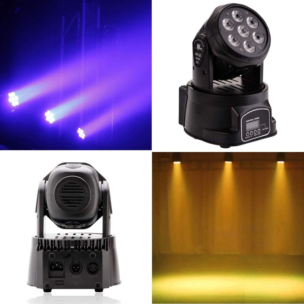 Mini-Lampe stroboscopique rotative avec 7 LED 10w multicolores 664868 RGBW 150W