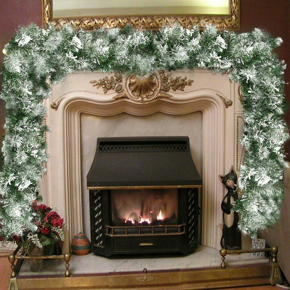 Guirlande de Noël 547874 avec 200 branches aux pointes enneigées de 270 cm