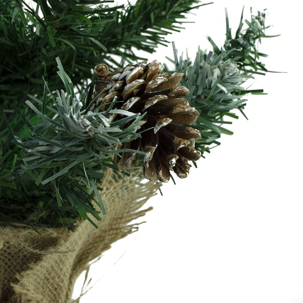 Arbre de Noël 90H Cm 309019 Avec pommes de pin et base de jute Epicéa artificiel