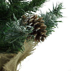 Arbre de Noël 90H Cm 309019 Avec pommes de pin et base de jute Epicéa artificiel