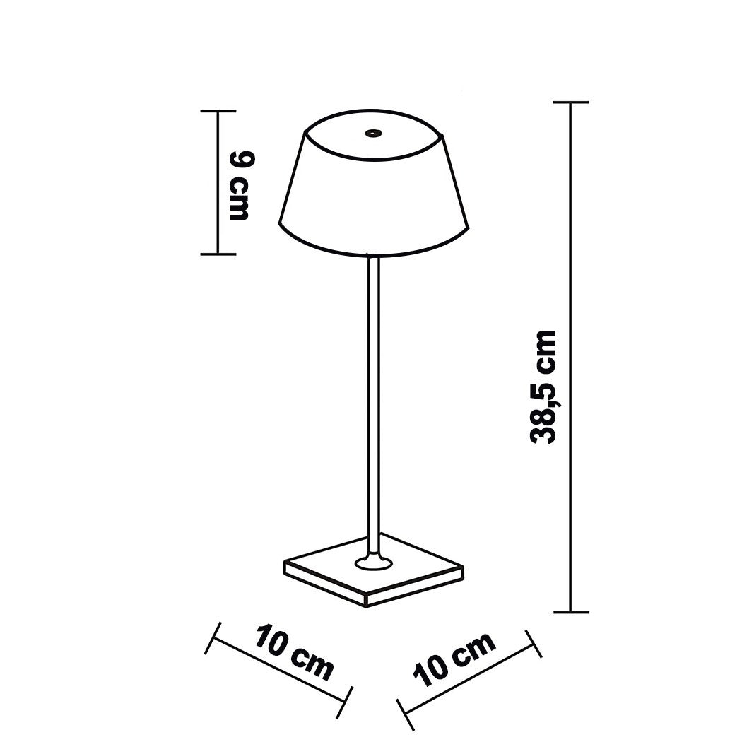Lampe de table à led rechargeable par USB allumage contact lumière chaude H38cm