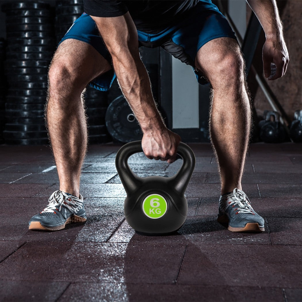 Kettlebell fitness 6kg en pvc 186953 avec sable et poignée anti-rayures