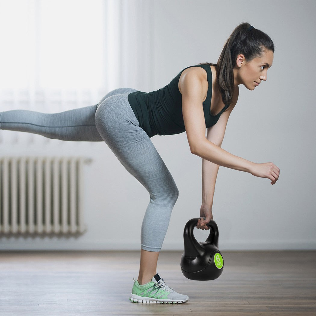 Kettlebell fitness 6kg en pvc 186953 avec sable et poignée anti-rayures