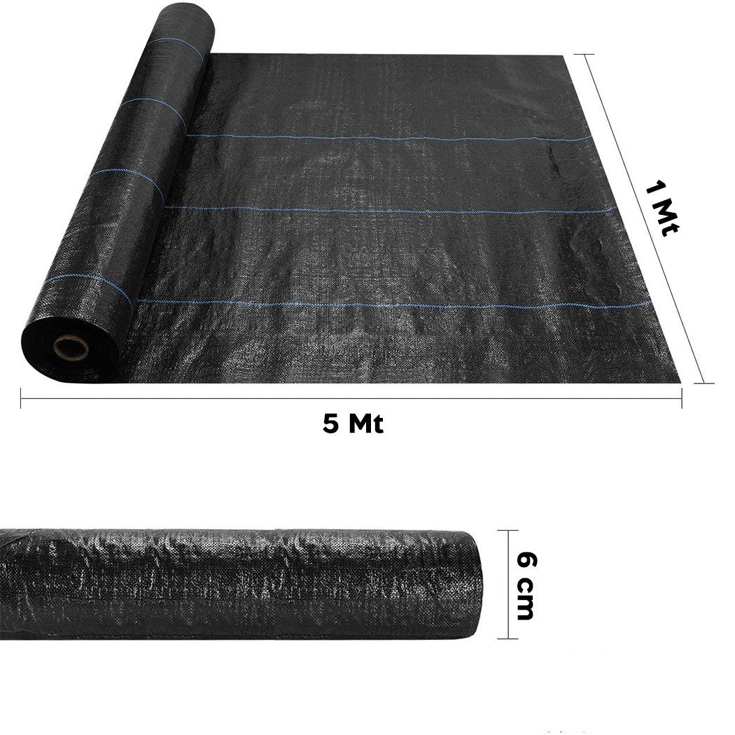 Rouleau paillage 518731 Feuille plastique potager NOIR Antimauvaisesherbes 1x5mt