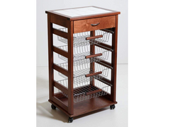 380038 Chariot en bois de hêtre Vesuvio avec porte-fruits pour gagner de place