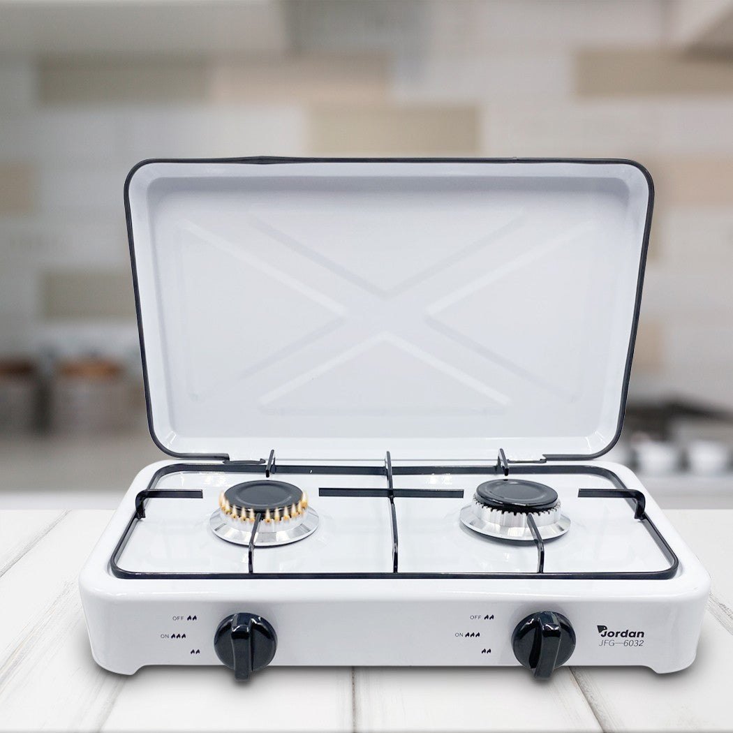 JFG6032 Table cuisson 2 feux gaz avec doublure en acier pour maison pique-nique