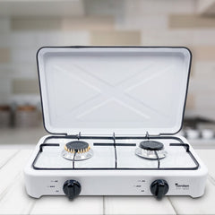 JFG6032 Table cuisson 2 feux gaz avec doublure en acier pour maison pique-nique