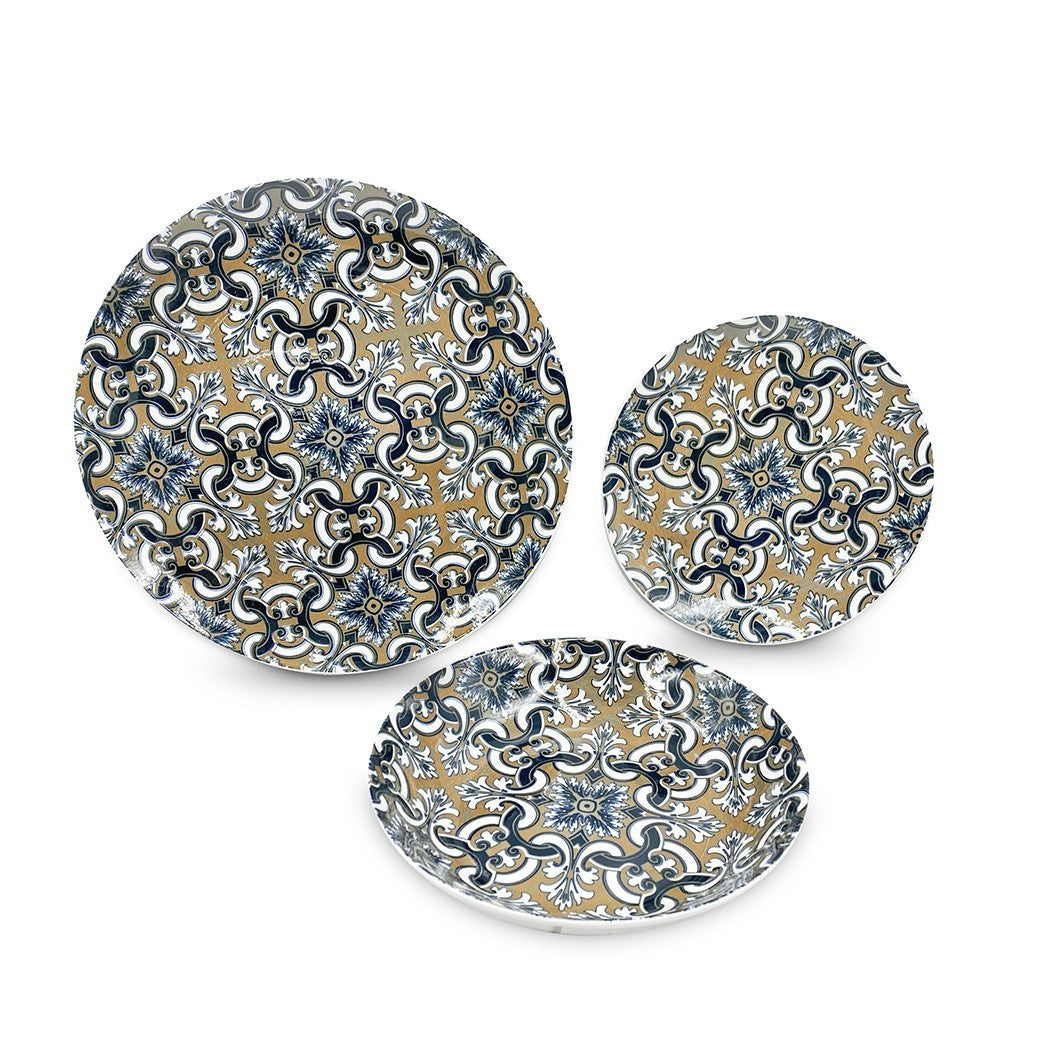 408011 Vaisselle 18 pcs FELICIA assiette plate, creuse en porcelaine