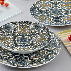 408011 Vaisselle 18 pcs FELICIA assiette plate, creuse en porcelaine