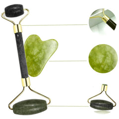 210689 Masseur à rouleaux jade pour le visage corps en pierre naturelle GuaSha