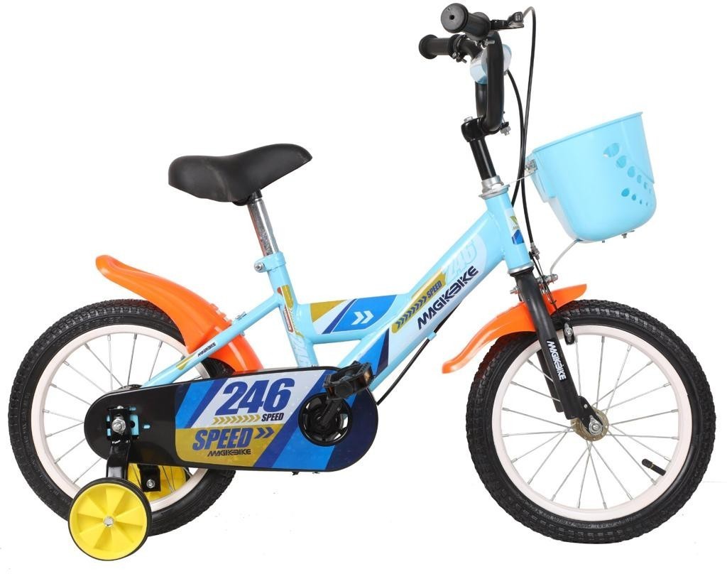B065 Vélo magique pour enfants taille 16 avec panier et roues 5-7 ans