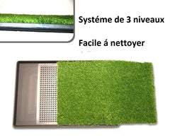 Litière 68x43x5cm herbe synthétique pour animaux-toilettes-POT PATCH 3 couches
