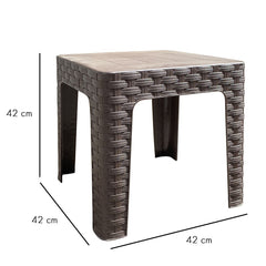 Table basse de jardin MONACO effet rotin marron en résine polypropylène