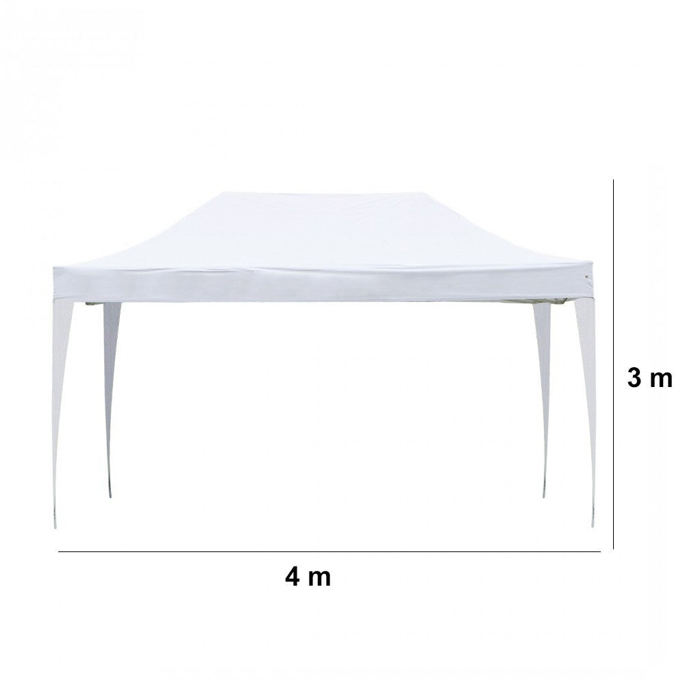 770589 Belvédère Helios tissu en polyéthylène structure en fer 3x4 mt BLANC