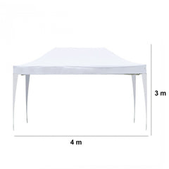 770589 Belvédère Helios tissu en polyéthylène structure en fer 3x4 mt BLANC