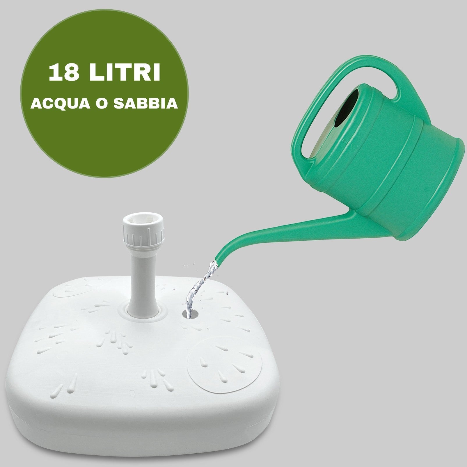 430927 Base parasol en plastique rechargeable à l'eau /sable 18LT pour jardín