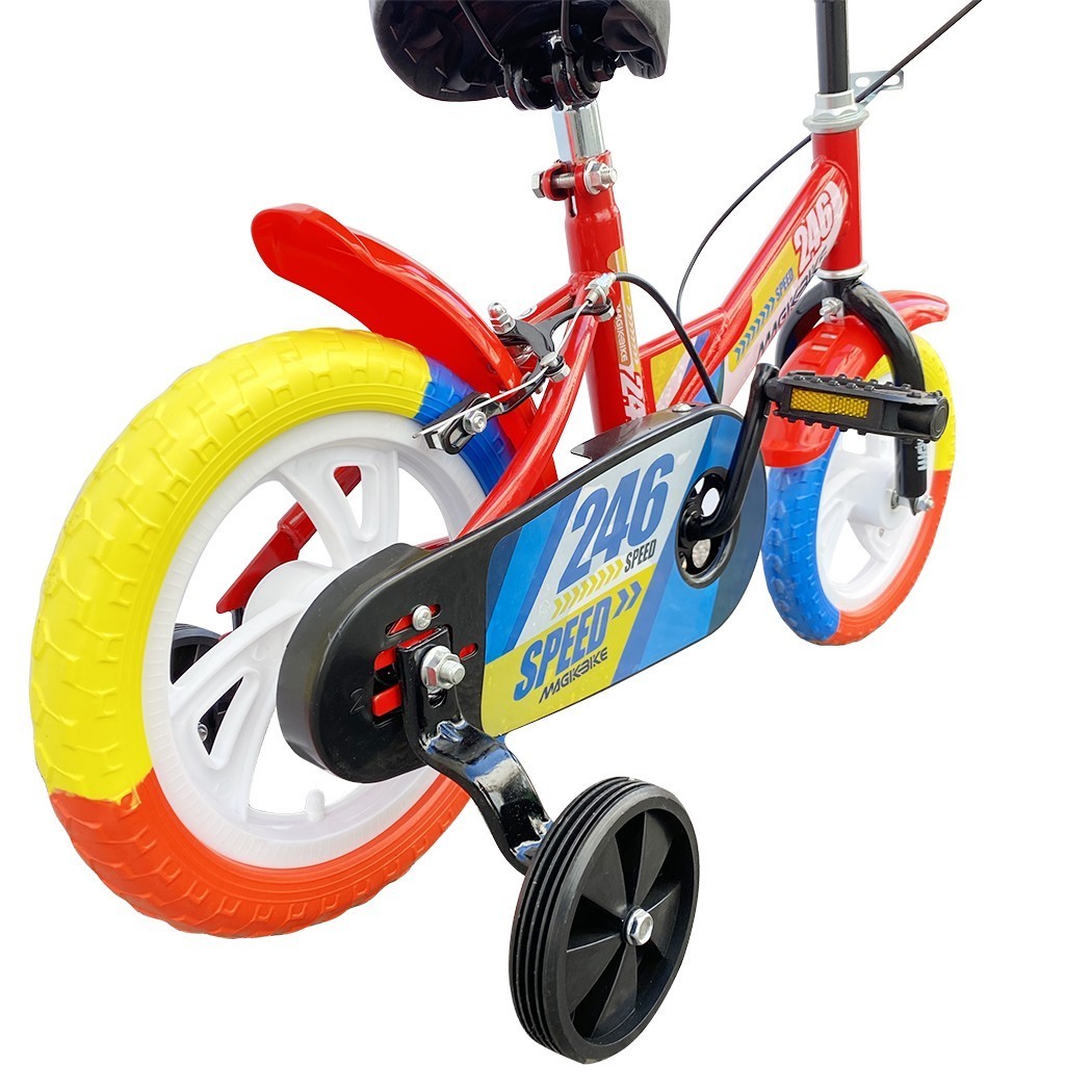 B056 Vélo magique pour enfants taille 12 avec roues 3-4 ans Couleur rouge