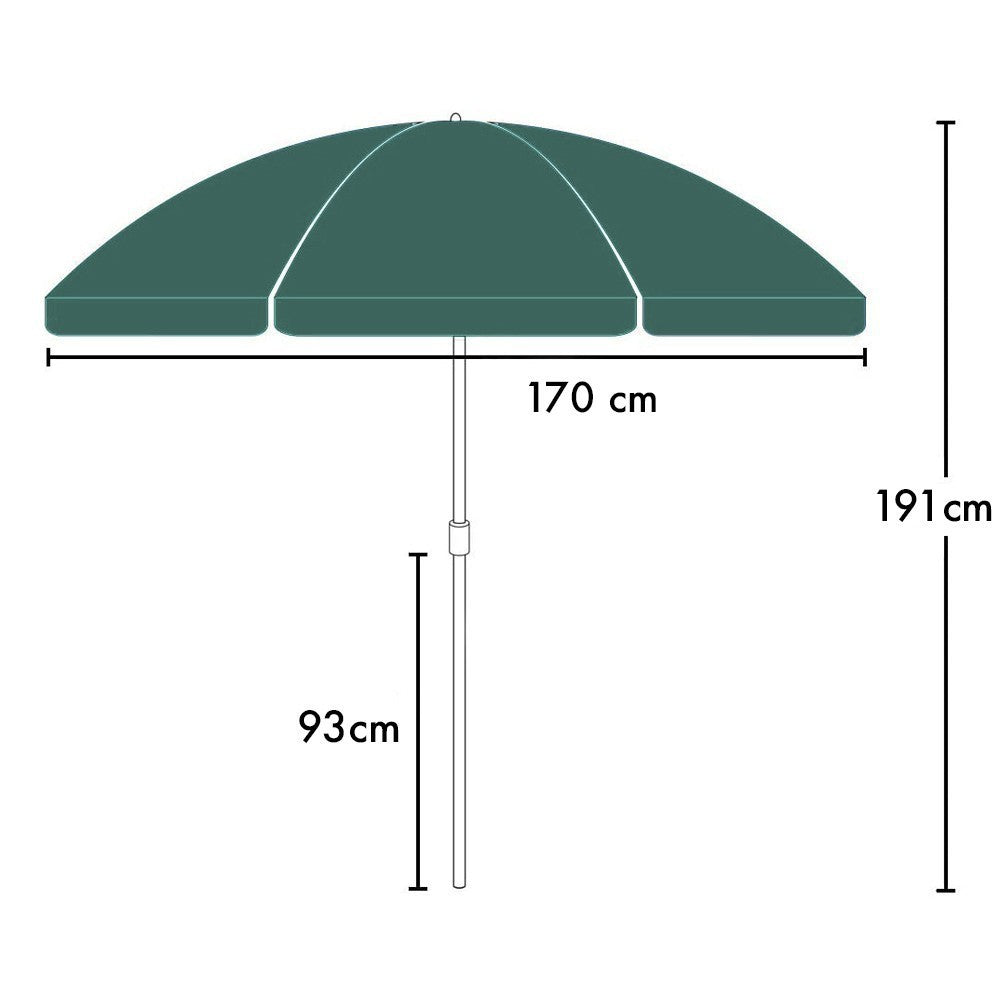 Art.253006 Parasol avec poteau central en métal et tissu nylon 170cm