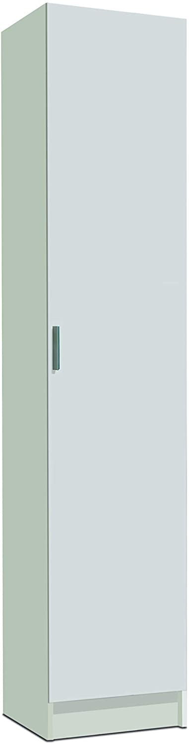 240787 Armoire colonne polyvalente avec 1 porte en bois blanc 37x37x180cm