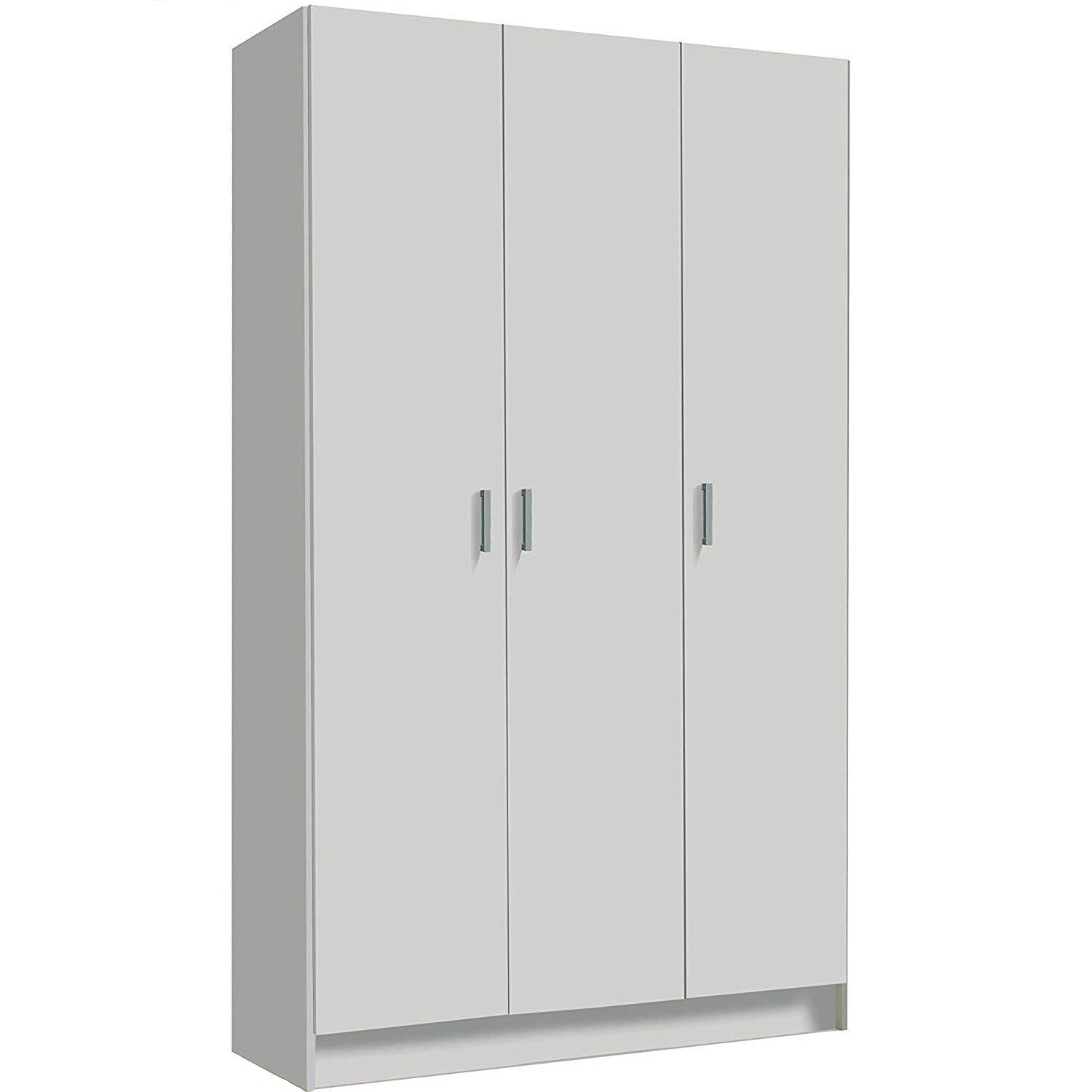240824 Armoire multifonction avec 3 portes et 4 étagères en MDF 109x37x180cm