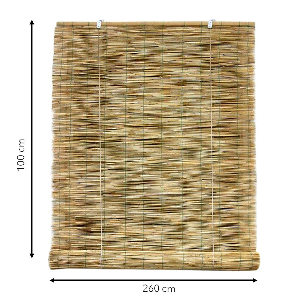 209752 Store en bambou avec poulie résistant aux intempéries 100 x 260 cm