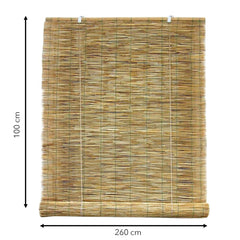 209752 Store en bambou avec poulie résistant aux intempéries 100 x 260 cm
