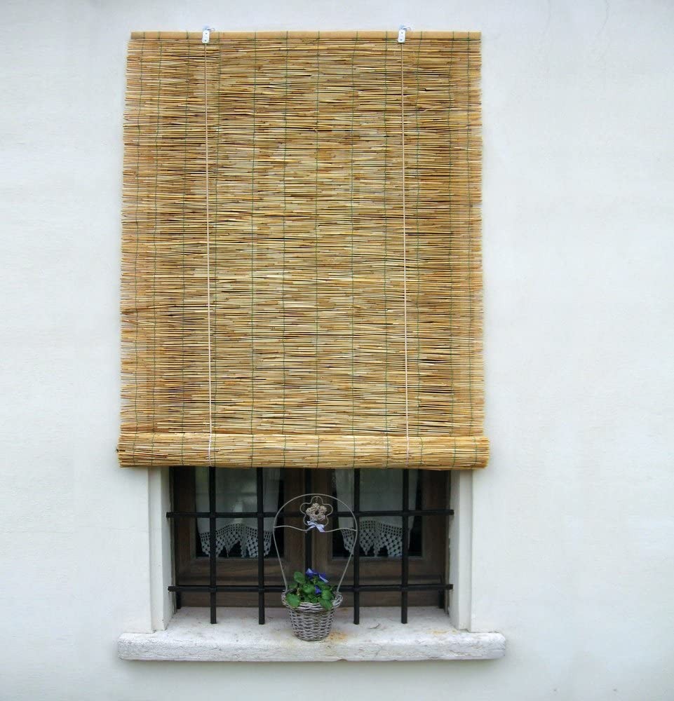 209752 Store en bambou avec poulie résistant aux intempéries 100 x 260 cm