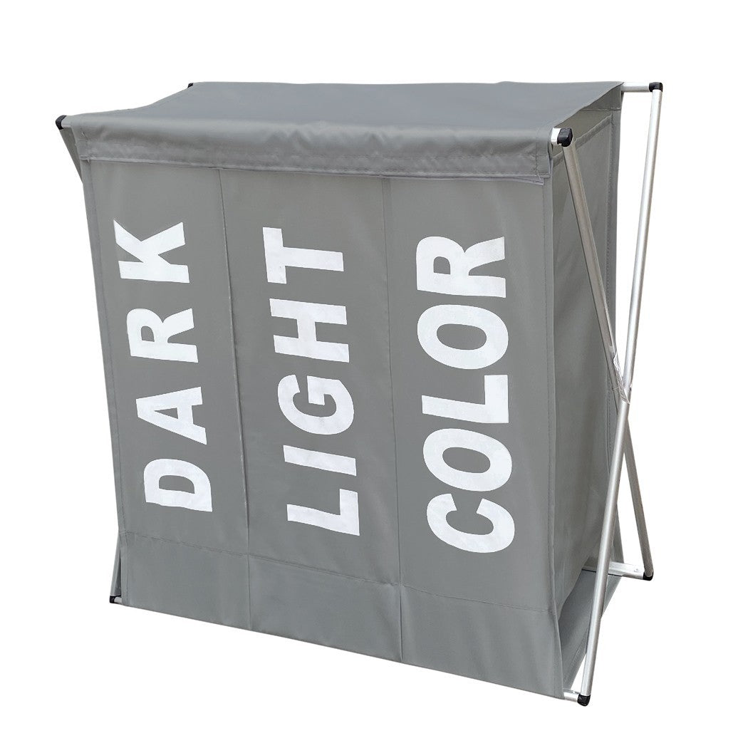 Panier Porte-linge 3 Compartiments Division des Vêtements Clairs Foncés Colorés