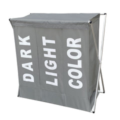Panier Porte-linge 3 Compartiments Division des Vêtements Clairs Foncés Colorés