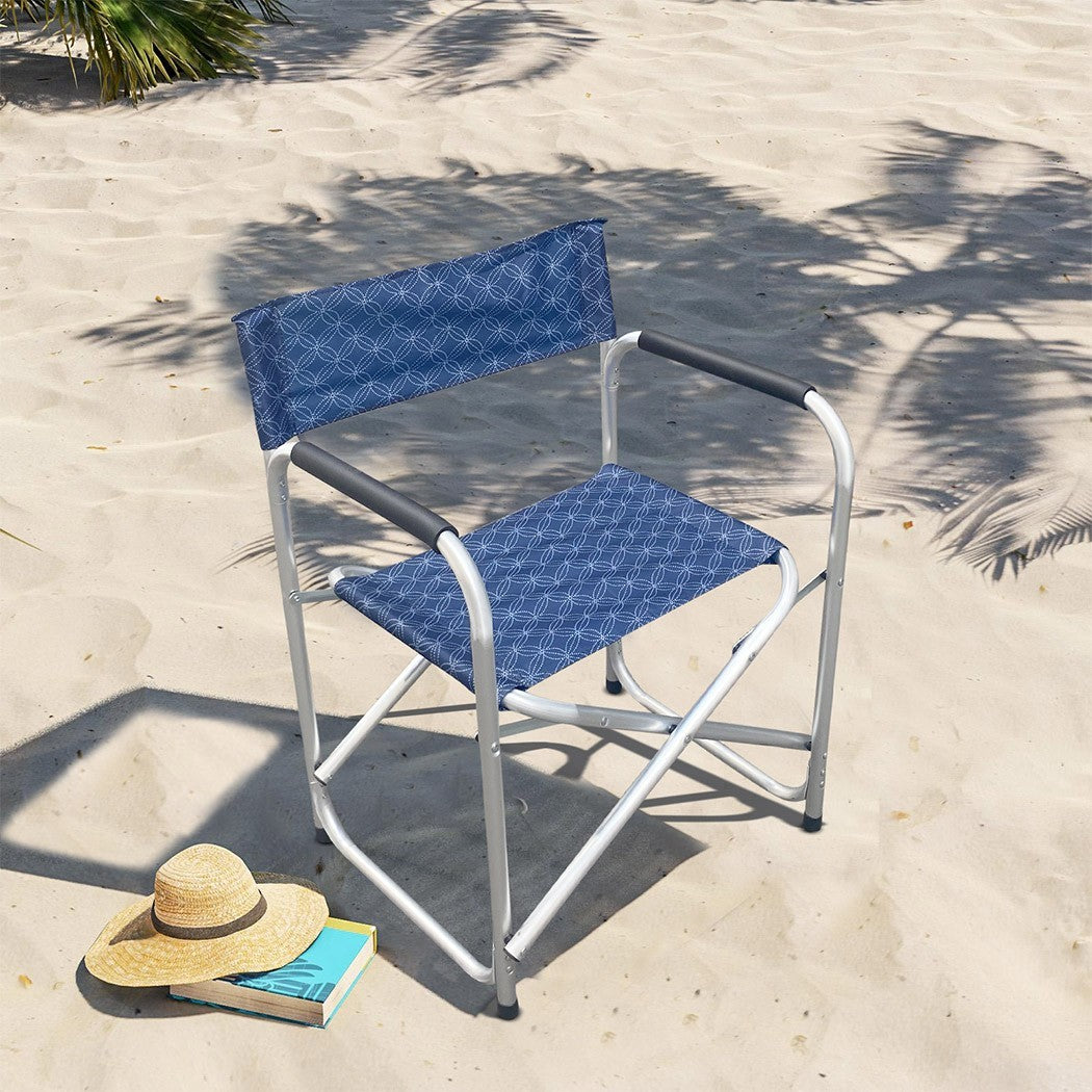 Fauteuil de réalisateur en aluminium FUBUCA pliable Textilene BLEU FANTAISIE