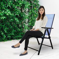 Chaise Relax longue réglable tissu textile pour extérieur Ameublement du jardin