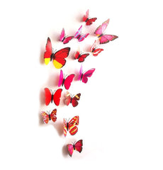 Kit 12 papillons 3D - sticker muraux différente couleur -décoration de la maison