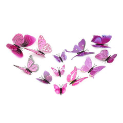 Kit 12 papillons 3D - sticker muraux différente couleur -décoration de la maison