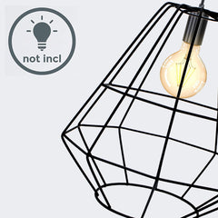 Lustre suspendu industriel rétro 019844 Lampe Métal Noir Forja
