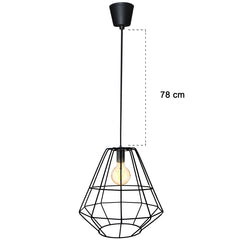 Lustre suspendu industriel rétro 019844 Lampe Métal Noir Forja