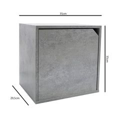 Cube Modulaire Bibliothèque 13232 Ciment frêne avec porte ouvrable CUBE STACK