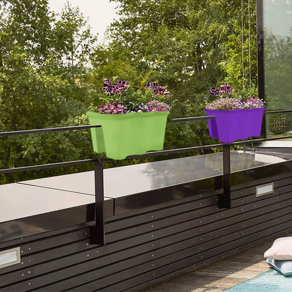 Planteur de balcon rectangulaire art. 120347 plastique polypropylène 37x28x20cm