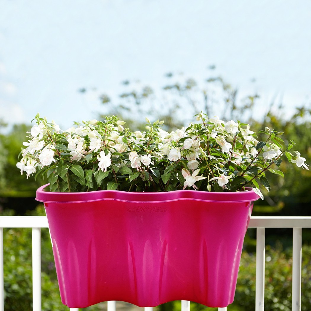 Planteur de balcon rectangulaire art. 120347 plastique polypropylène 37x28x20cm