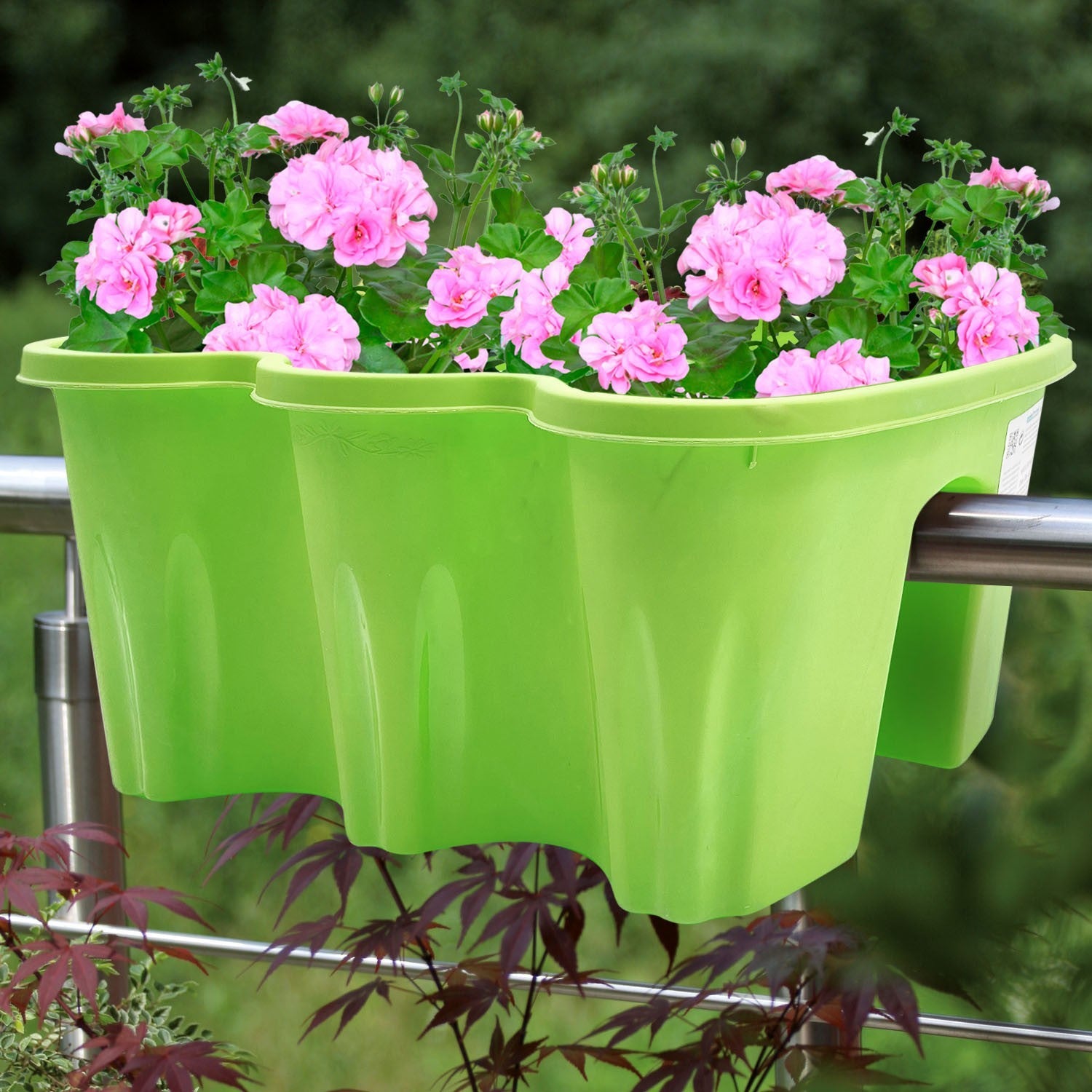 Planteur de balcon rectangulaire art. 120347 plastique polypropylène 37x28x20cm